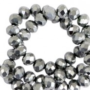 Top Facet kralen 8x6mm Silver-pearl shine coating